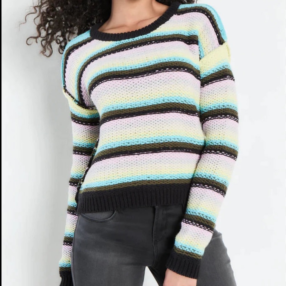NWT $208 Lisa Todd inside out sweater in black combo- Size S